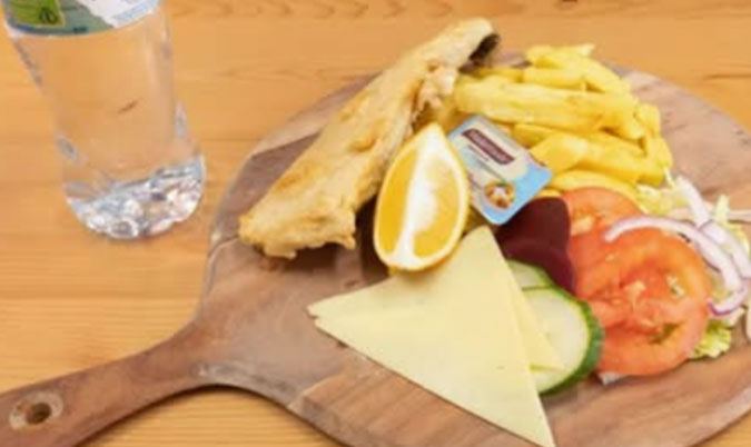 Fried Fish, Chips and a Can