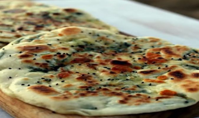 Cheese and Spinach Naan
