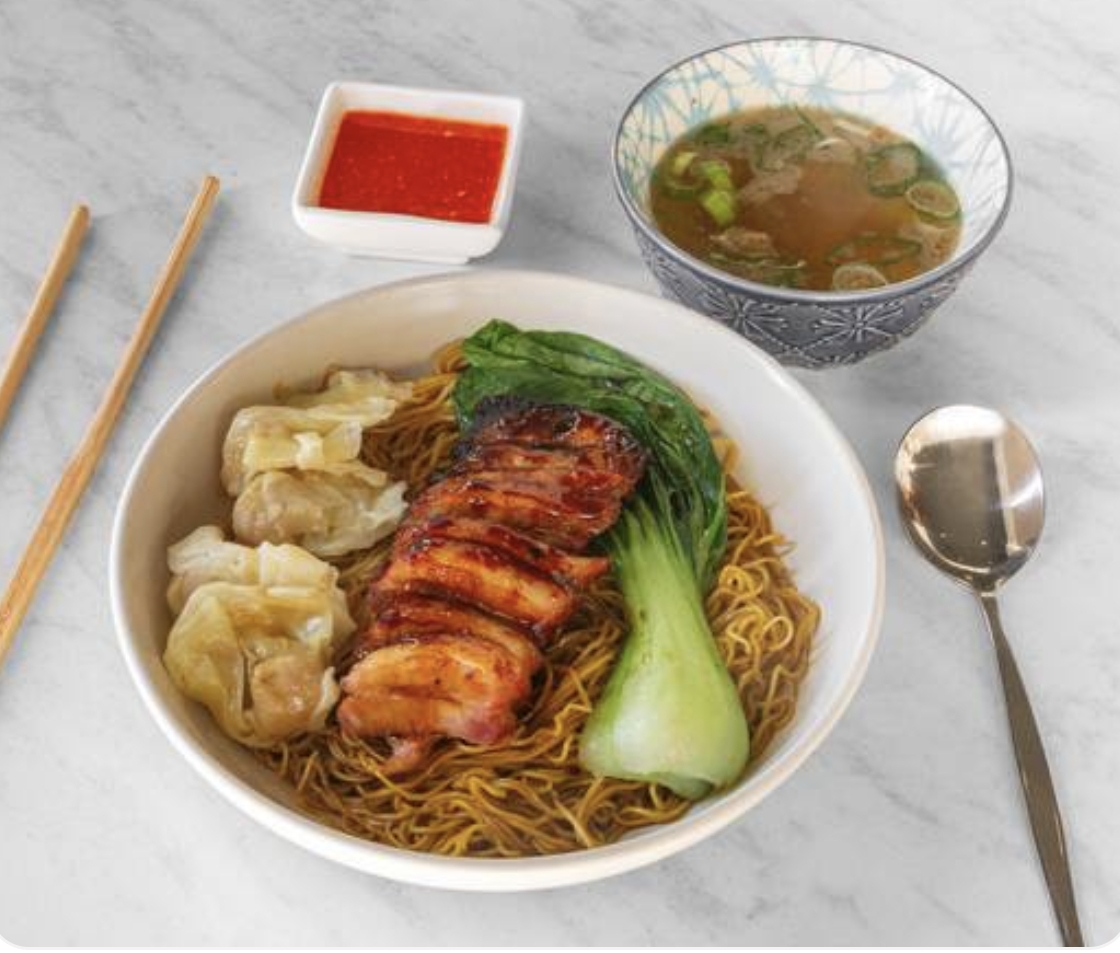 Classic Wonton Noodles with BBQ Pork