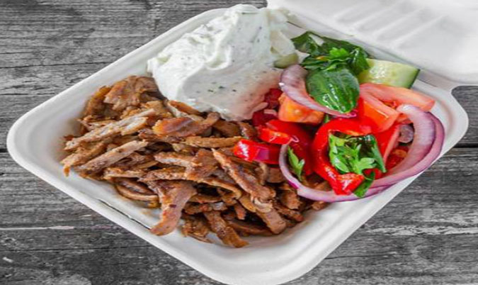 Meat and salad tray
