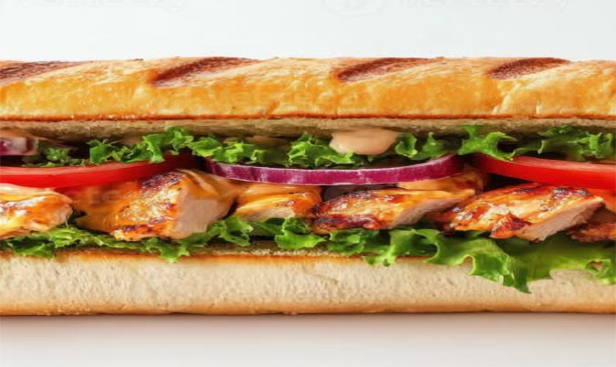 Chicken kebab on footlong roll