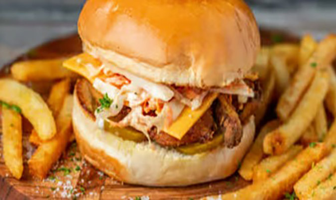 Crispy Chicken Burger + Chips