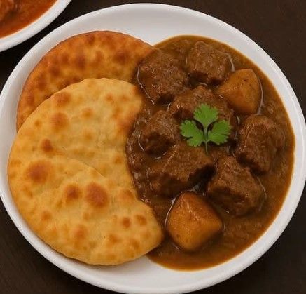 Beef Curry and Two Parathas