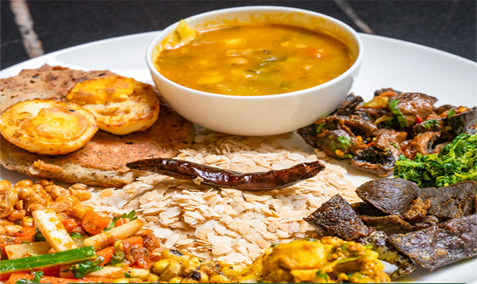 Newari Khaja Set with Choila and Aalu tama