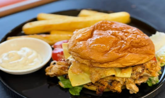 Grilled chicken burger