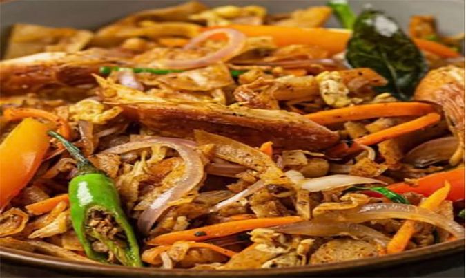 Roast chicken kottu