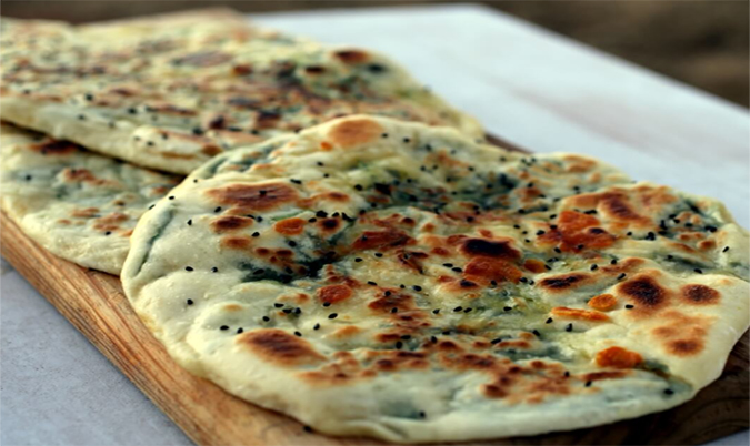 Cheese and Spinach Naan