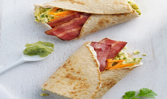 Egg and Turkey Bacon Roll