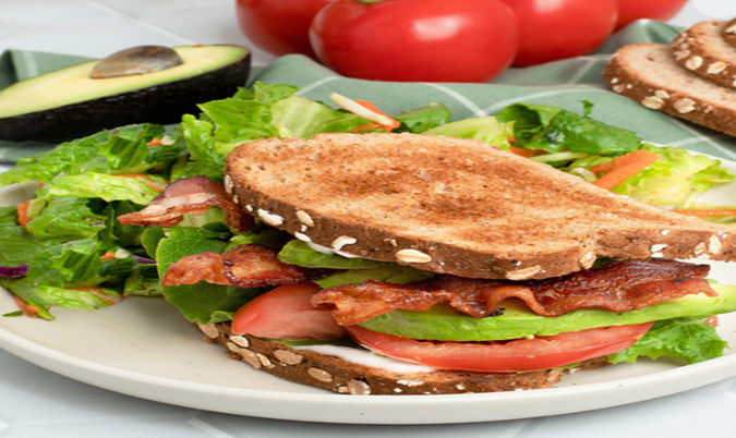 Bacon, Lettuce, Avocado and Tomato Sandwich