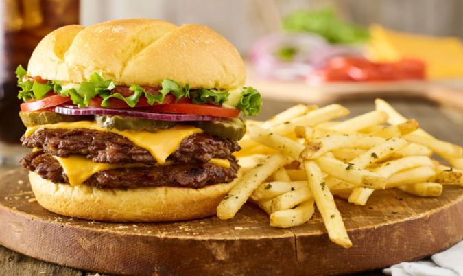 Beef Smash Burger with Fries