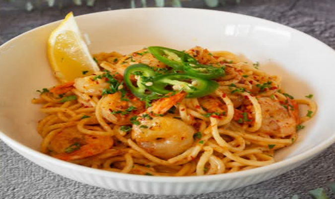 Chili Garlic Prawn Spaghetti Pasta