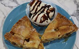 Large Slice Apple Pie and 3 Scoop Ice Cream